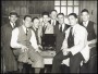 Image of : Photograph - Dixie Dean, Gordon Watson, Jimmy Dunn, and Ted Critchley with a phonograph