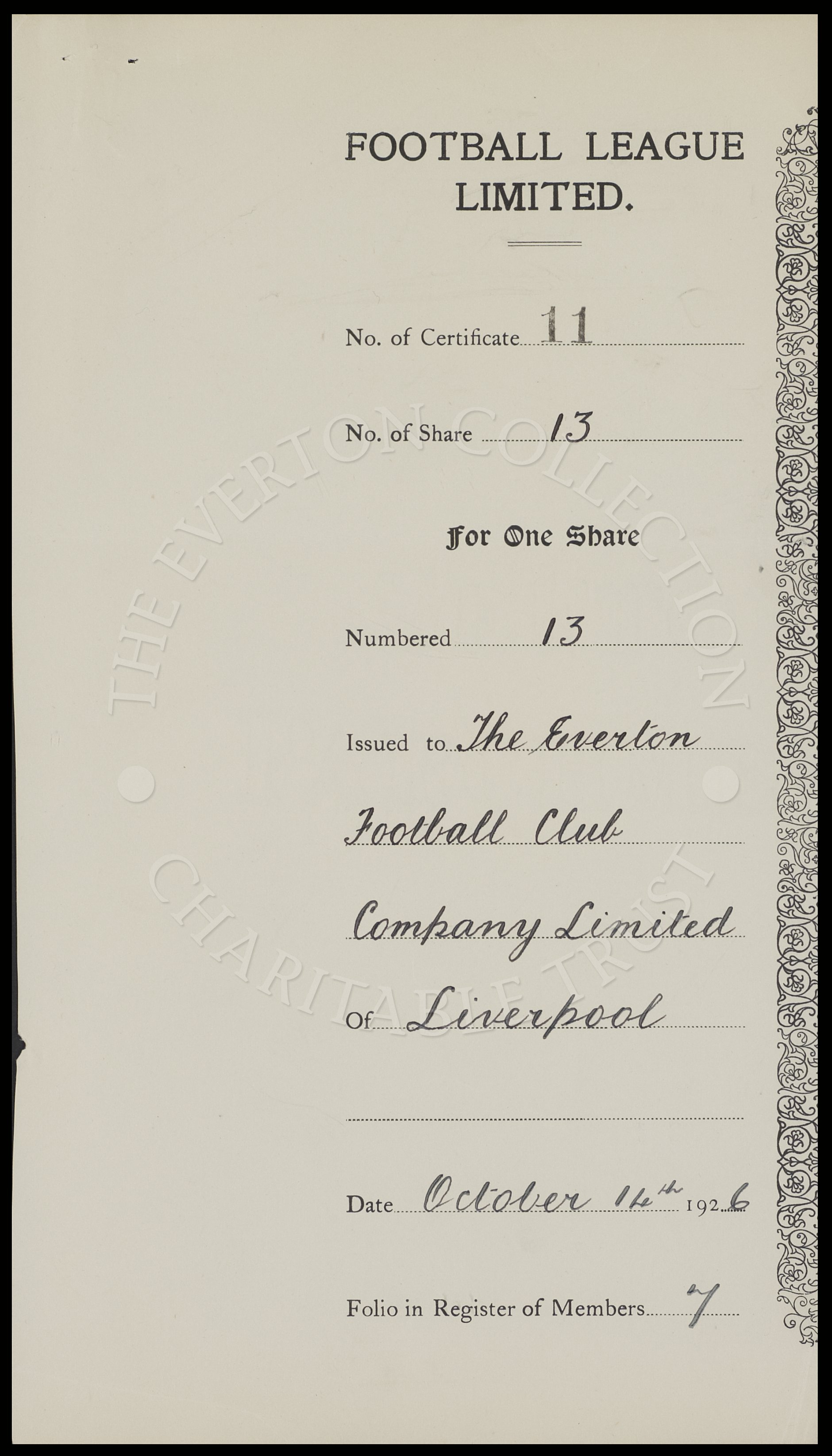 Certificate / Scroll