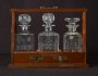 Image of : Decanters - 3 decanters in a wooden box