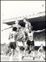 Image of : Photograph - Andy Gray of Everton and Mark Wright, Reuben Agboola and Mick Mills of Southampton in action