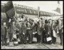 Image of : Photograph - Everton F.C. team boarding a plane at Speke before their tour