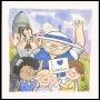 Image of : Watercolour - Neville Southall, Toffee Lady and children