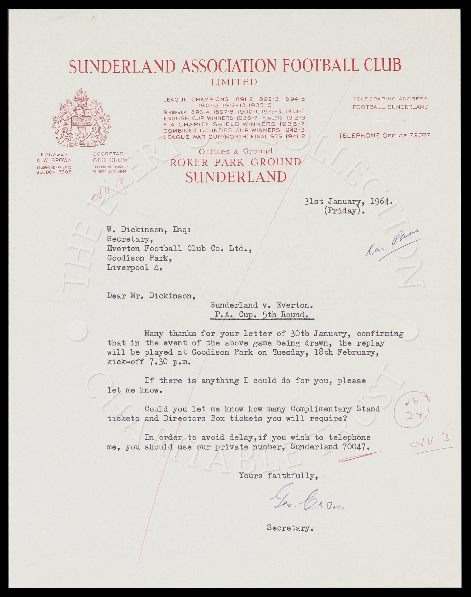 Letter with other Club